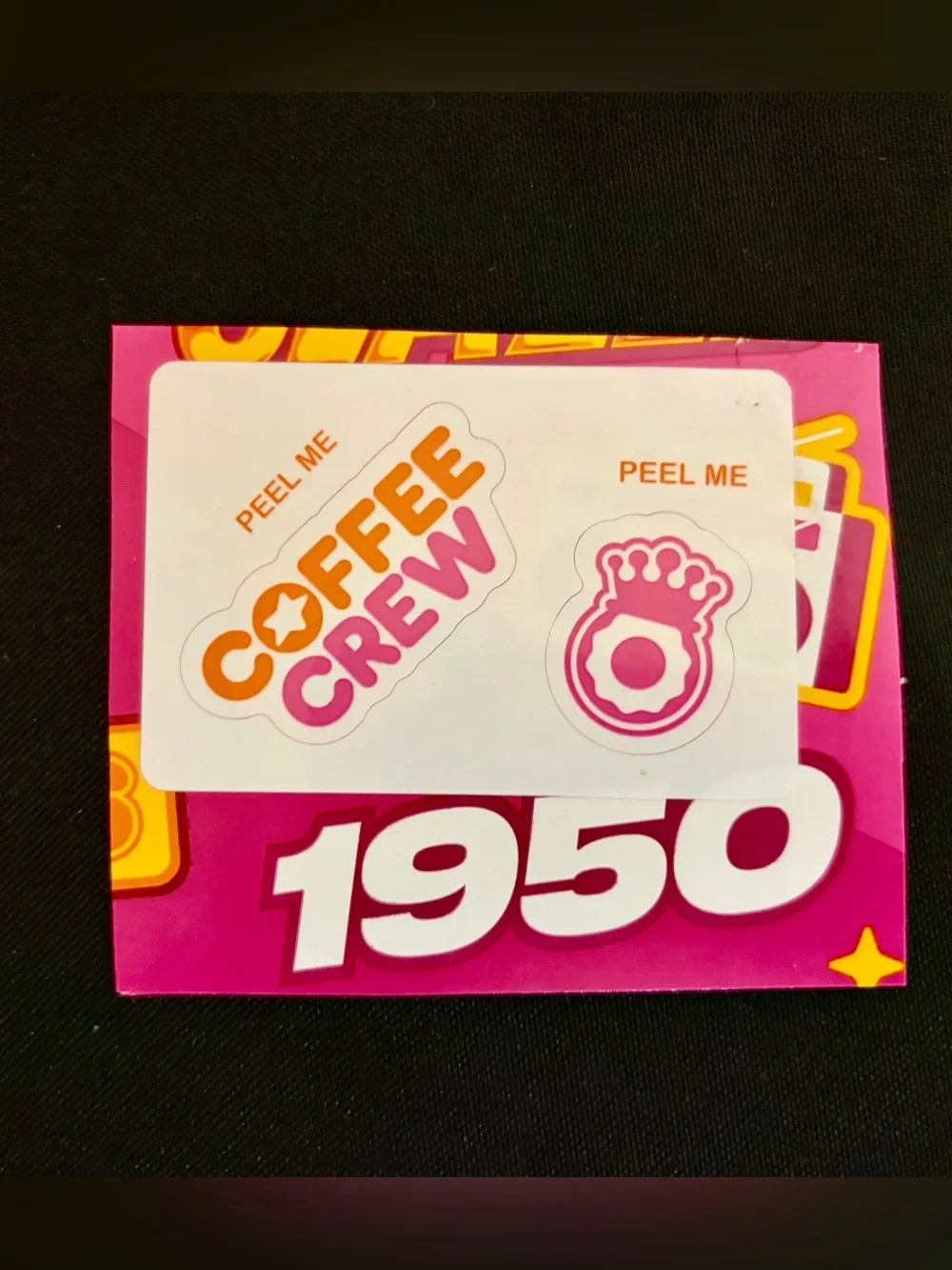 3 Dunkin' Stickers DunKings DunQueens from Meal Deal Box Peel Me